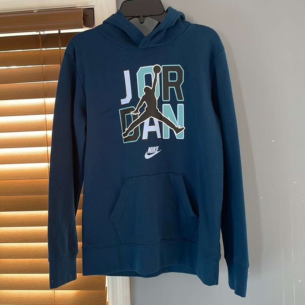 Big boy Jordan L turquoise blue hoodie